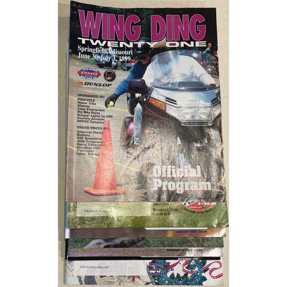 Vintage Motorcycle Magazine Lot 1999-2000 Wing World Rider Honda Gold Wing 6pc
